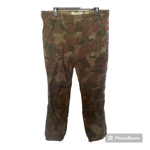 Anthropologie The Wanderer Camo Embroidered Side Stripe Utility Pant Size 31